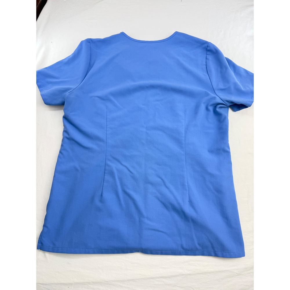 FIGS Technical Collection Blue V-Neck Scrub Top Womens Large 2-Pocket Large - Picture 4 of 4